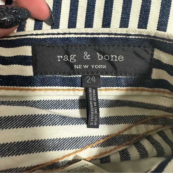 Rag & Bone Indigo Stripe Vintage Straight Jeans - Picture 5 of 10